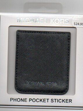 Michael Kors Black Phone Pocket • Adhesive Card Holder • New